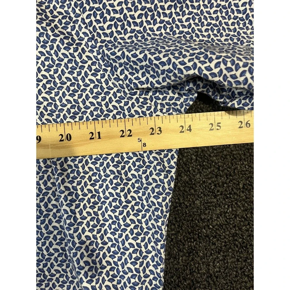 Robert Graham Mens XL Classic Fit Blue White Geometric Short Sleeve Button Shirt